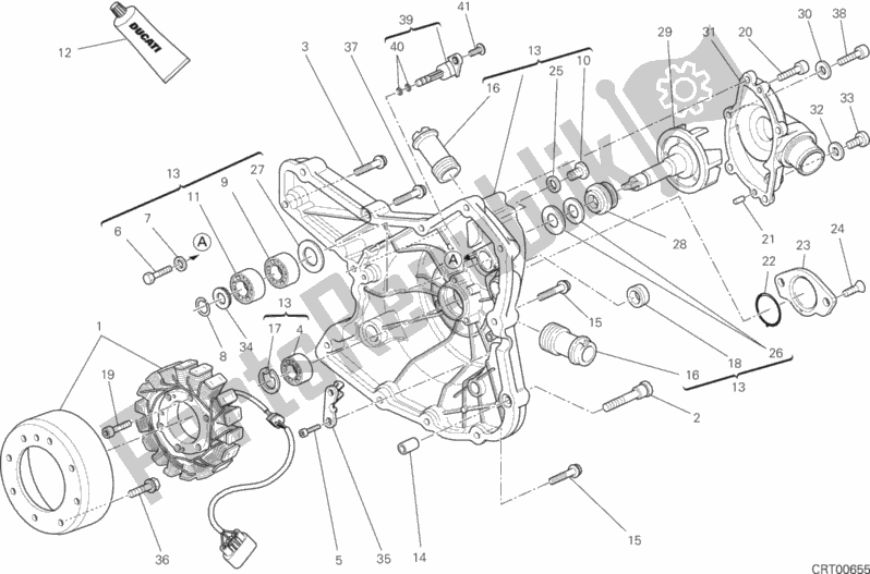 Alle onderdelen voor de Generator Deksel van de Ducati Hypermotard Hyperstrada USA 821 2015